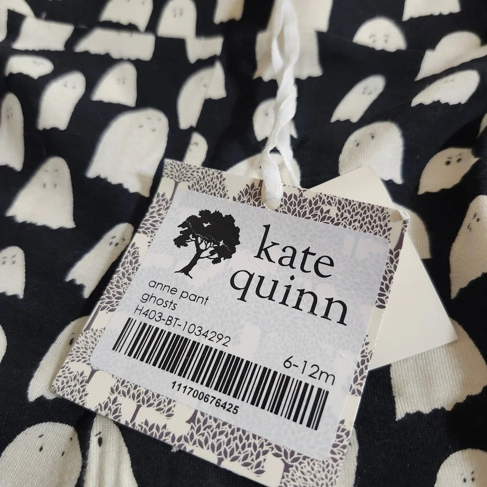 Kate Quinn Baby Ghost Halloween Drop Waist Tee Anne Bell Bottom Pants Set 6-12M